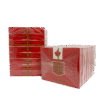 Stack of 25 DK Full King Size cigarette packs, red packaging with Canadian maple leaf logo.