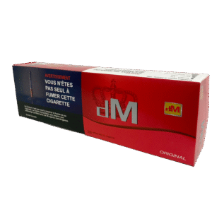 duMont Original cigarettes 200 Virginia King Size pack with dM logo and French health warning.