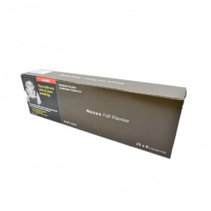 Nexus Full Flavour King Size cigarettes pack with warning label 'Your kids are sick of your smoking.'.