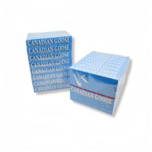 Two packs of Canadian Goose king size cigarettes with blue packaging featuring geese in flight and silver lettering.