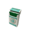 Putter's Menthol 20 cigarettes pack. White and teal design with golfer logo and gold lettering.