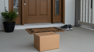 Private stealth packaging delivery box at Canadian doorstep ensuring anonymous native cigarettes shipping and customer confidentiality